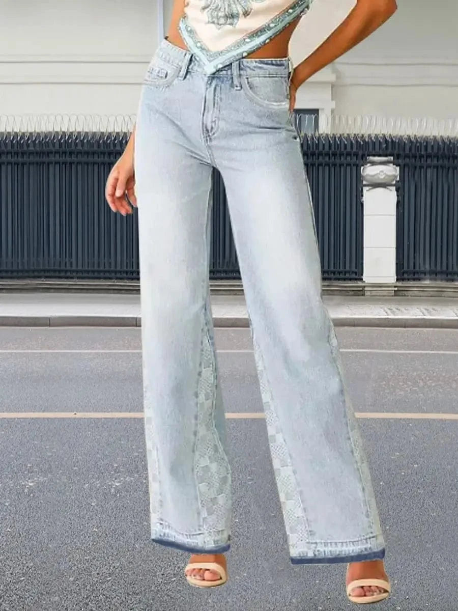 Ljusblå jeans dam Ljusblå / XS