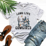 "Long Live Cowgirls" T-shirt Grå / S
