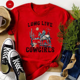 "Long Live Cowgirls" T-shirt Röd / S