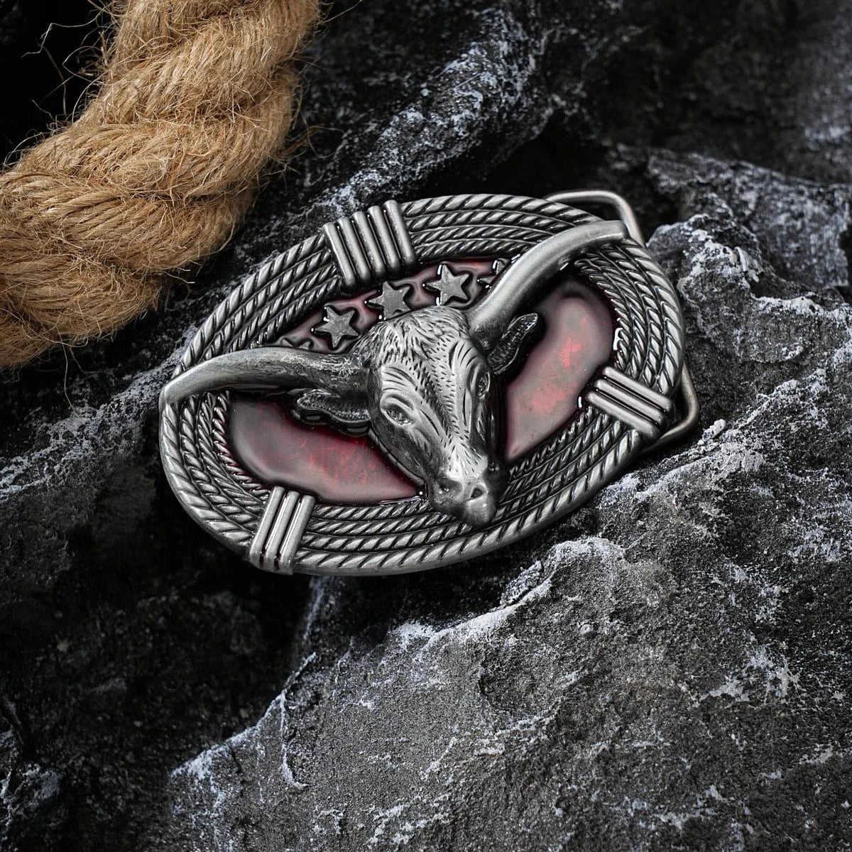 Longhorn Bältesspänne Western Cowboy Spänne Metall