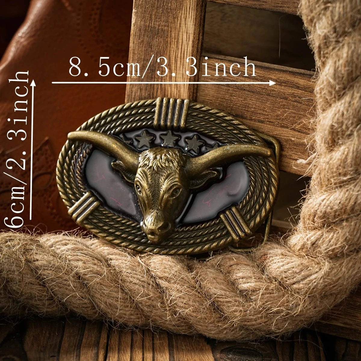 Longhorn Bältesspänne Western Cowboy Spänne Metall