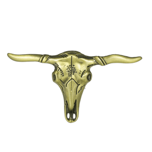 Longhorn Skalleformad Bältesspänne Guld