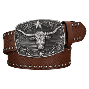 Longhorn westernbälte Mörkbrun / 120cm