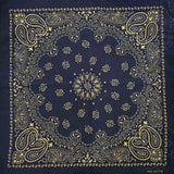 Marinblå Paisley Bandana med Guldmönster Marinblå och gul