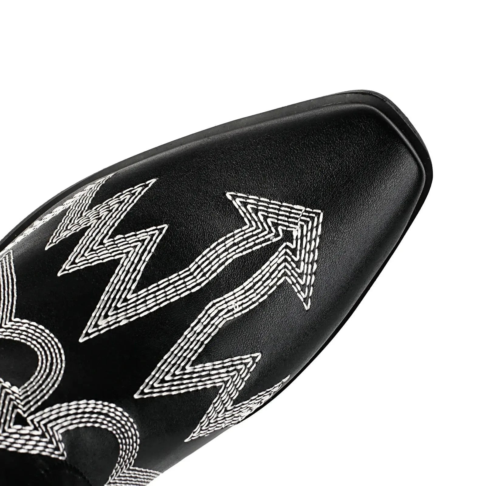 Metalliska Cowgirl Boots med Kontrastbrodyr