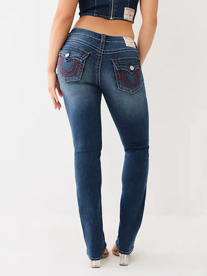 Mörkblå raka jeans dam