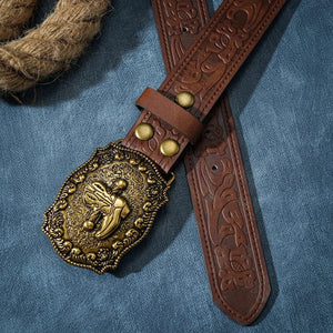 Mörkbrunt cowboybälte