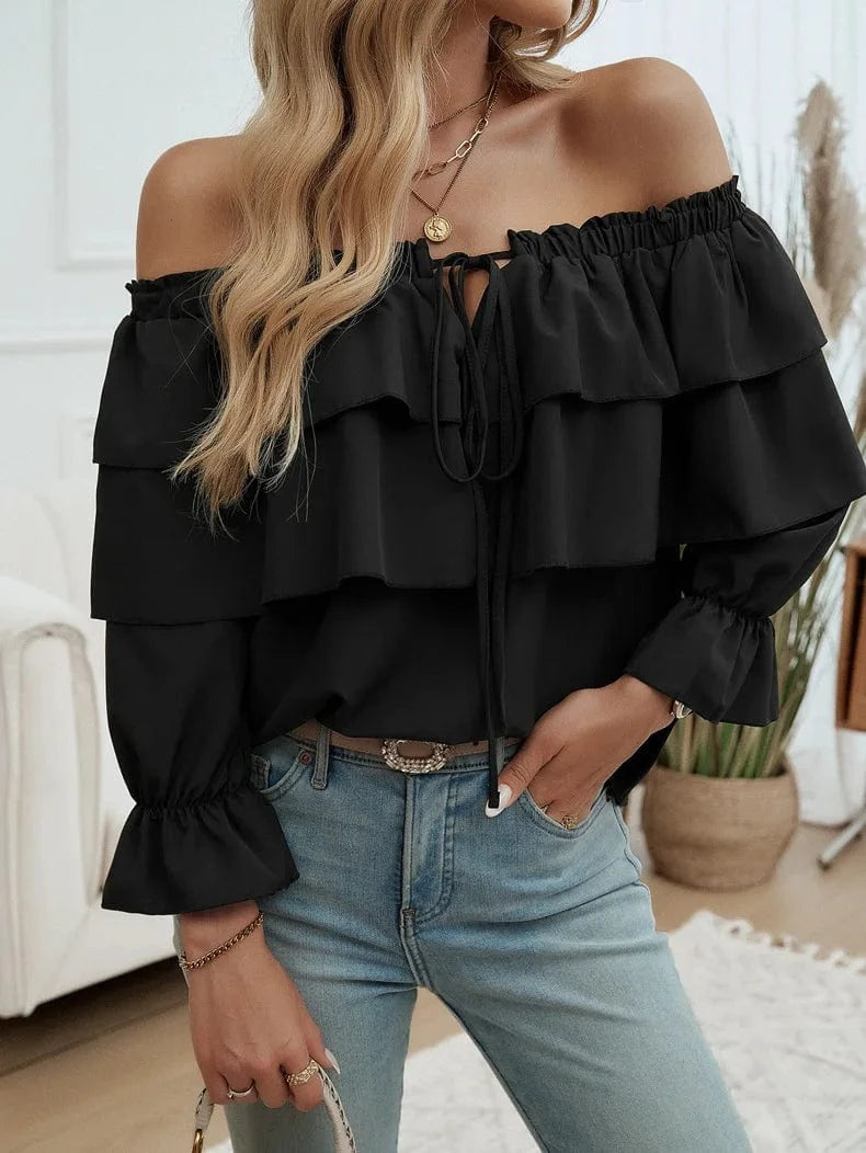 Off shoulder blus Svart / S