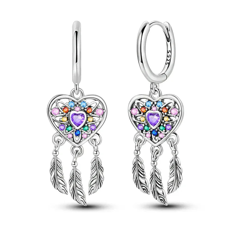 Orstarry 925 Sterling Silver Sparkling Wings Earrings Original Jewelry Drop Earrings Women Jewelry Party Trendy Anniversary Gift KTE348