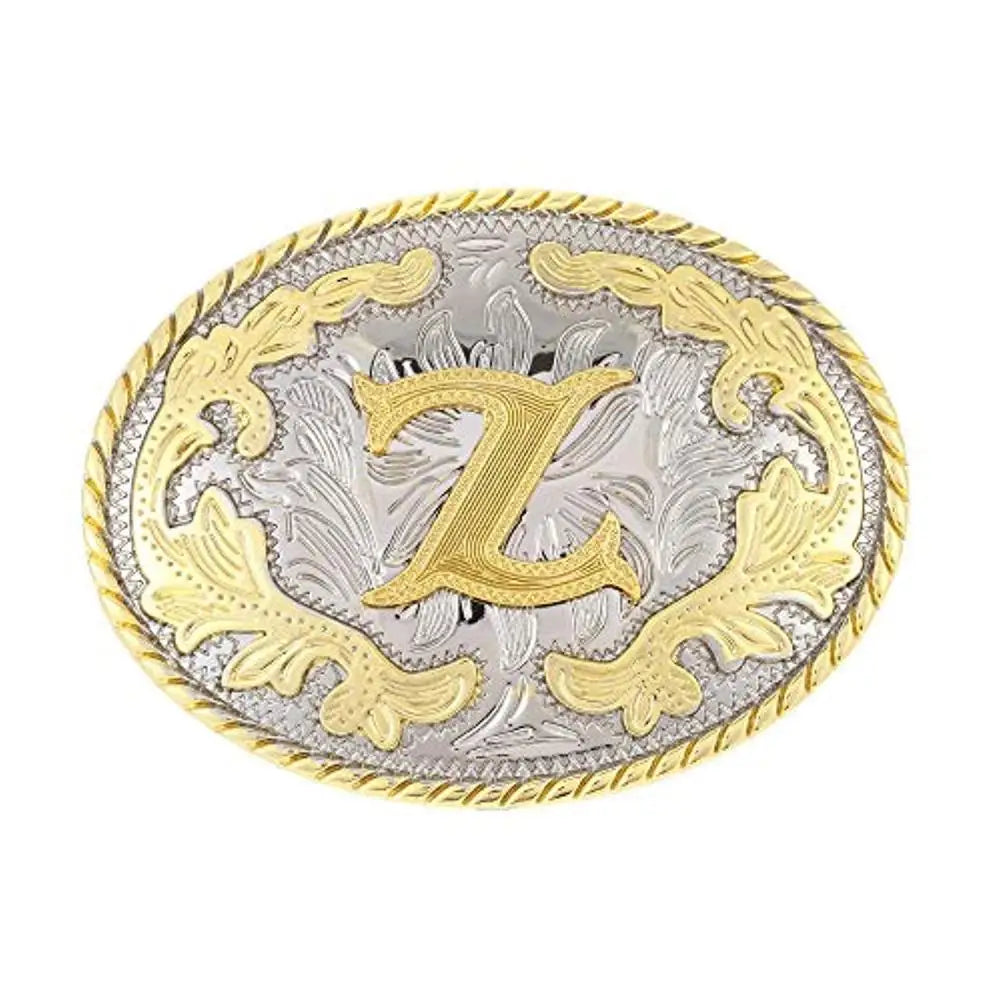 Ovalt westernbältesspänne med initial Z
