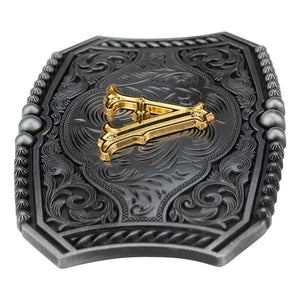 Personligt bokstav bältesspänne western stil metall