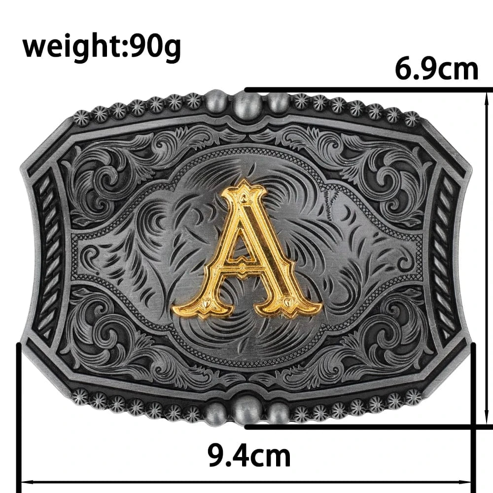 Personligt bokstav bältesspänne western stil metall