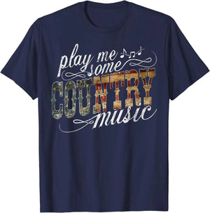 "Play Me Some Country Music" T-shirt Marinblå / S