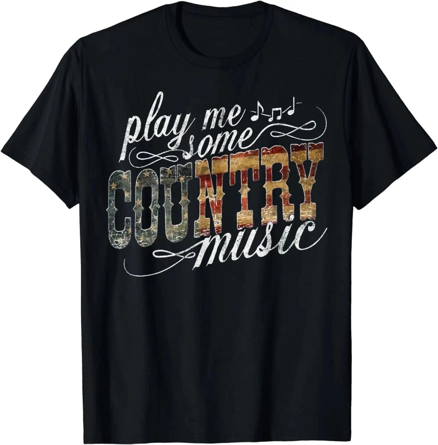 "Play Me Some Country Music" T-shirt Svart / S