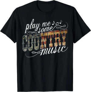 "Play Me Some Country Music" T-shirt Svart / S