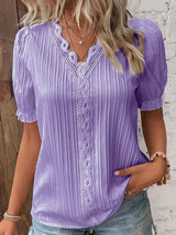 Plisserad blus Lila / 1XL