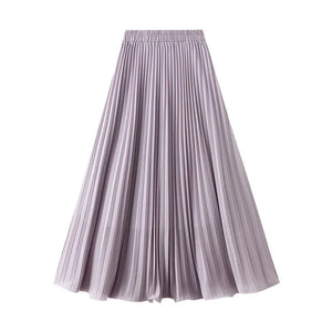 Plisserad midikjol Lila / One Size