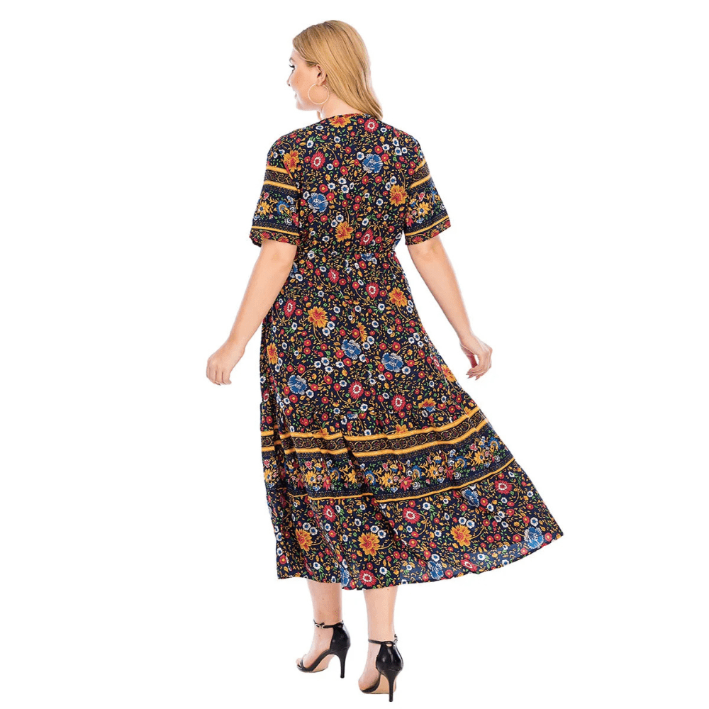 Plus size klänning i bohemisk stil