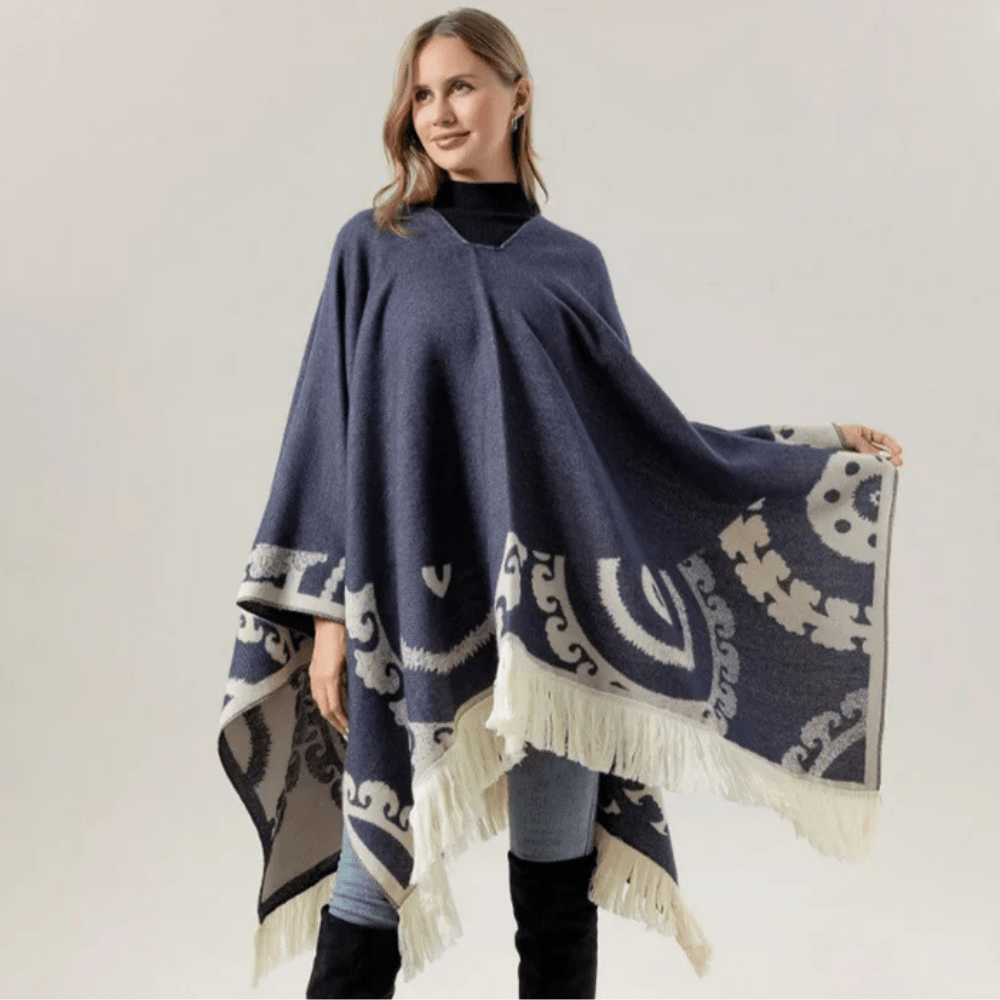 Poncho jacka dam Marinblå / One Size