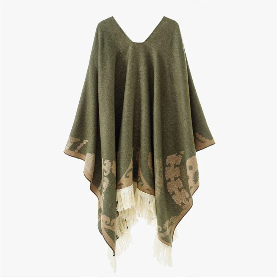 Poncho jacka dam Olivgrön / One Size