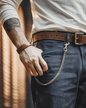 Raw denim jeans