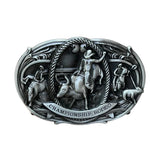 Rodeo bältespänne med cowboy och tjur Antik silver