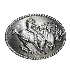Rodeo Bältesspänne Cowboy Ryttare Silver