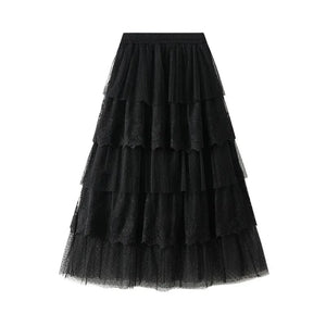 Romantisk kjol Svart / One Size