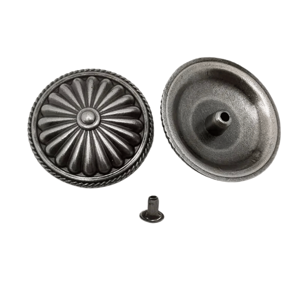 Rund concho antiksilver Modell C / 5st