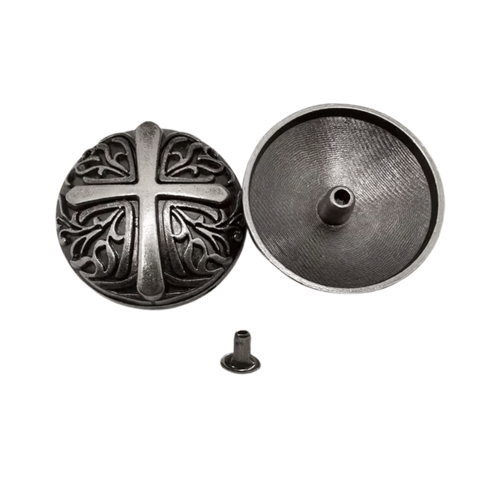 Rund concho antiksilver Modell E / 5st