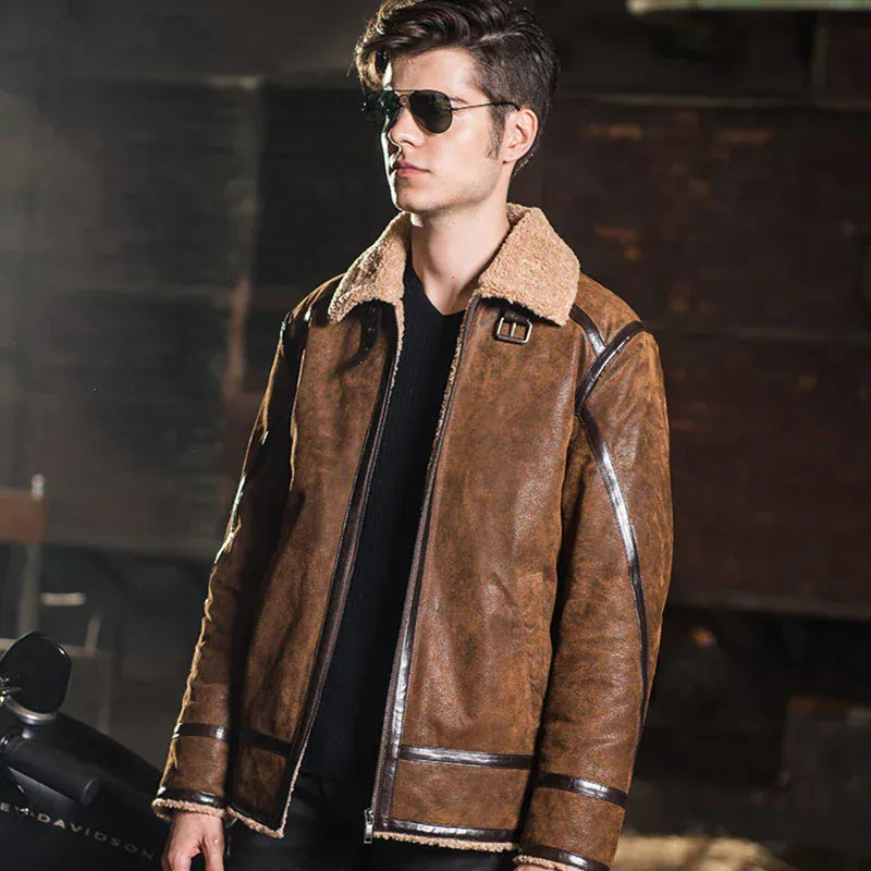 Shearling jacka herr