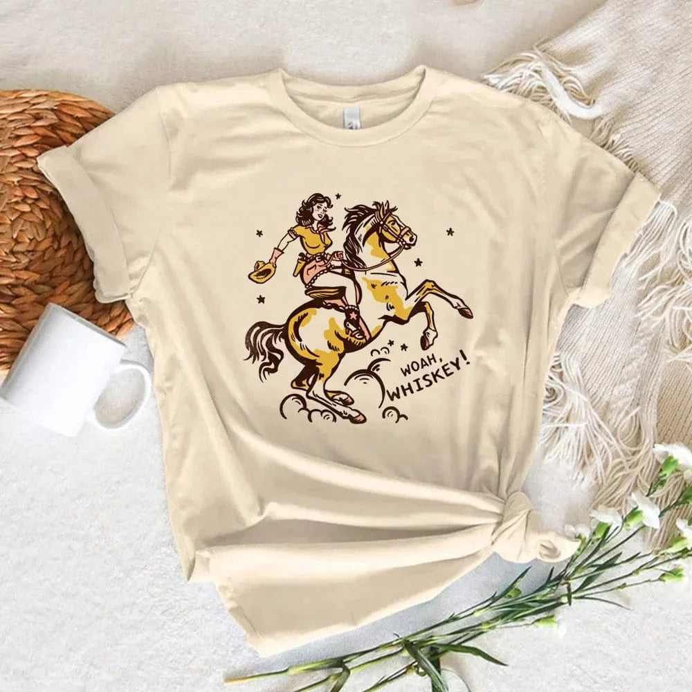 "Should've been a cowgirl" T-shirt Bucking Horse / XS