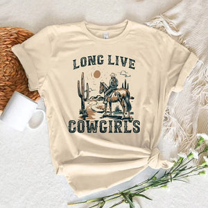"Should've been a cowgirl" T-shirt Cactus & Mountains / XS