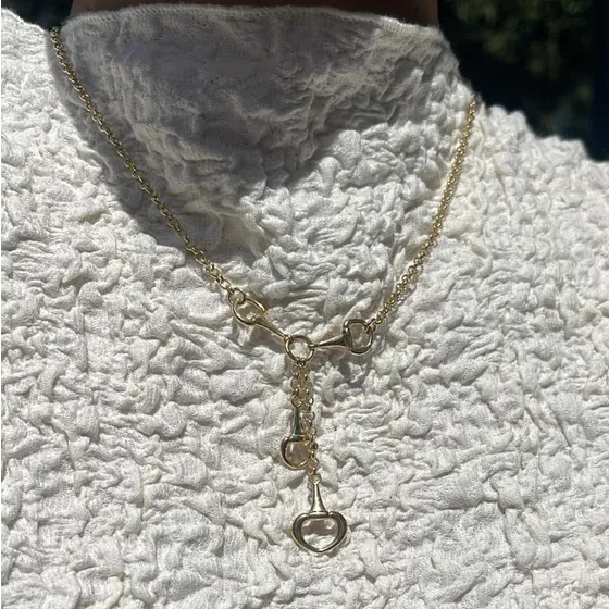 Silverhalsband med Dubbla Hästbett