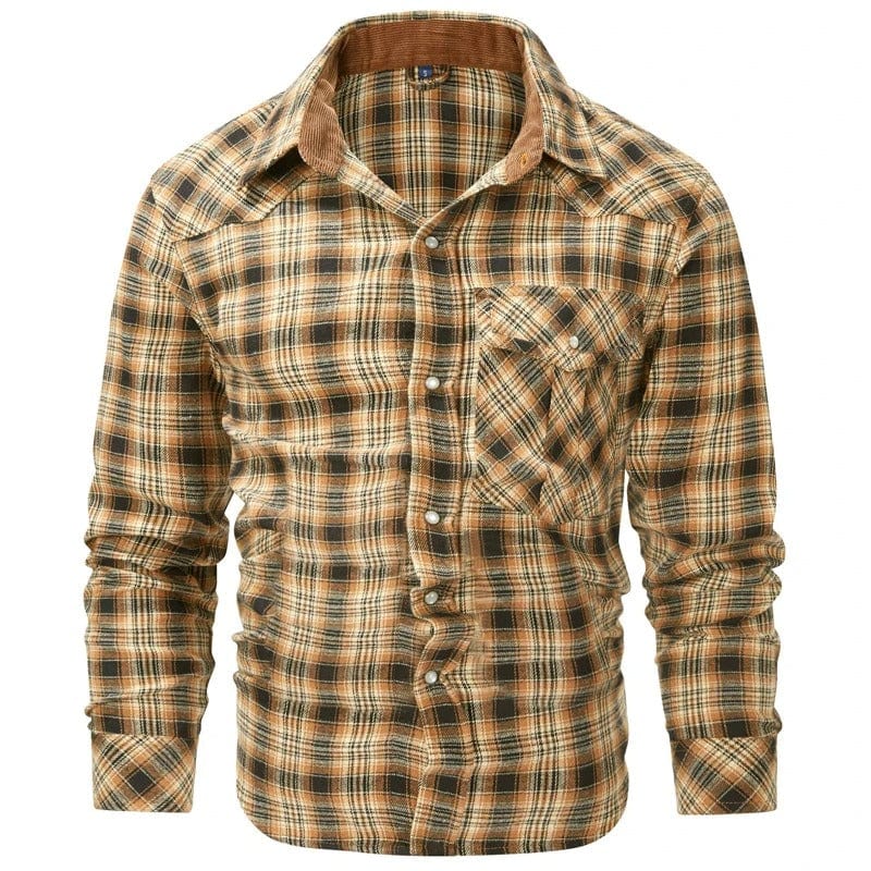 Skjorta rutig cowboy Khaki / S