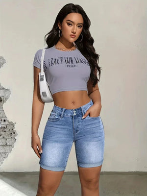 Stretch jeans shorts