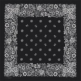 Svart Bandana med Vitt Blomstermönster Svart och vit