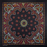 Svart Paisley Bandana med Flerfärgat Tryck Svart röd