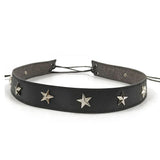 Svart westernhattband med metallstjärnor Svart / 1 stycke