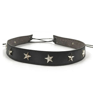 Svart westernhattband med metallstjärnor Svart / 1 stycke