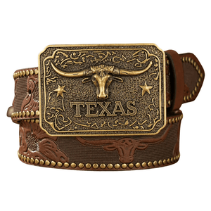 Texas Longhorn westernbälte Brun / 120cm