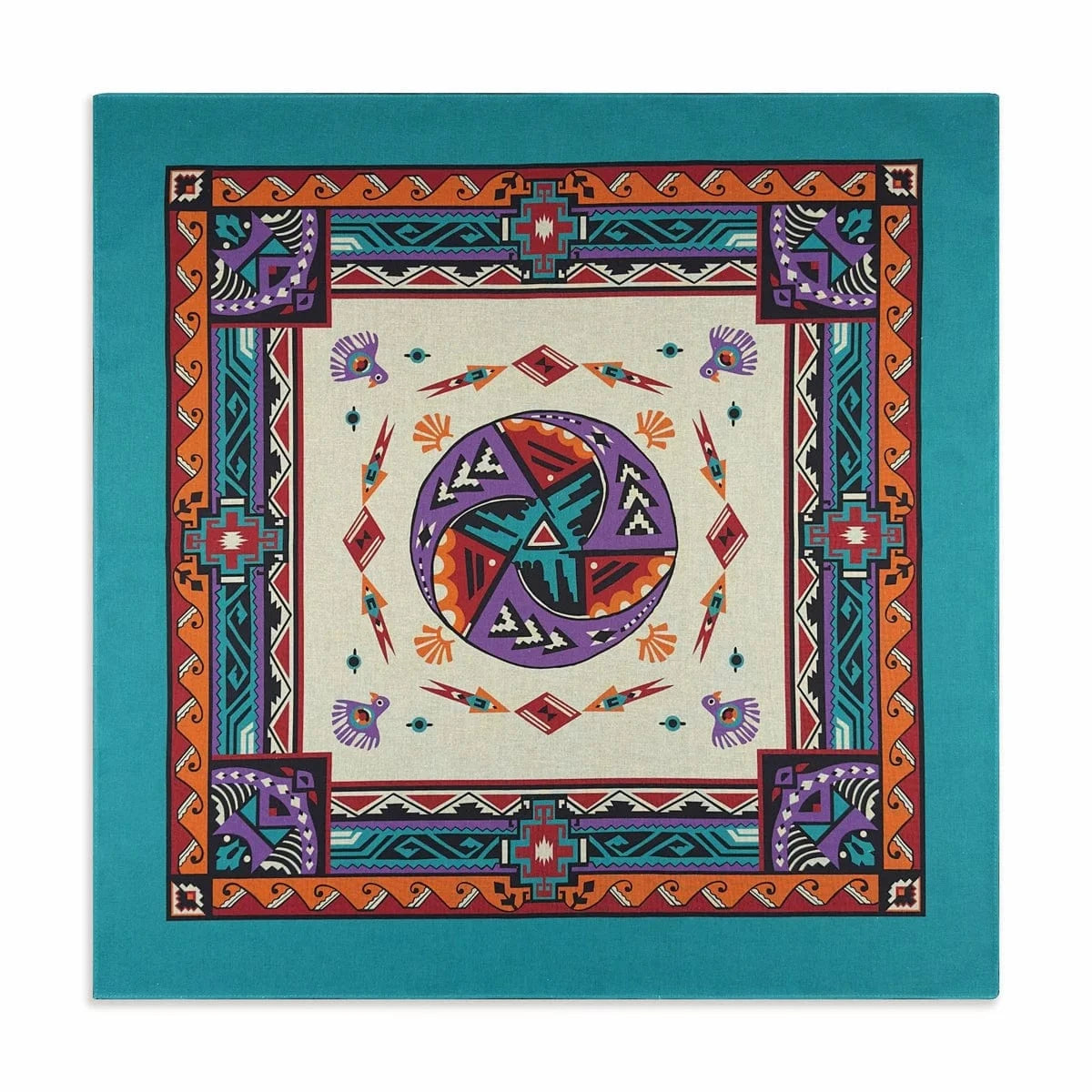 Turkos Bandana med Aztek-inspirerat Mönster Turkos