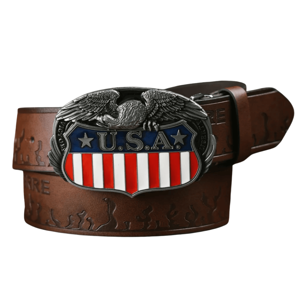 USA Cowboybälte Kaffebrun / 120cm