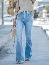 Utsvängda jeans dam Ljusblå / XS