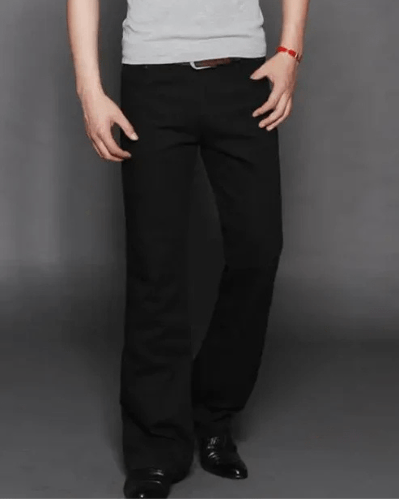 Utsvängda jeans herr Svart / 27