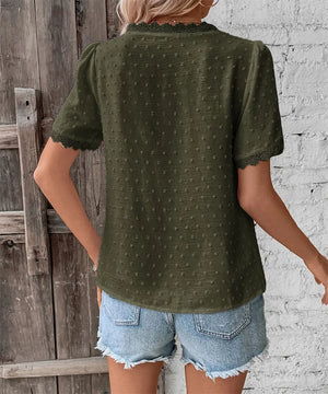 V ringad blus dam