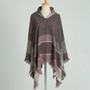Varm poncho dam Rosa / One Size