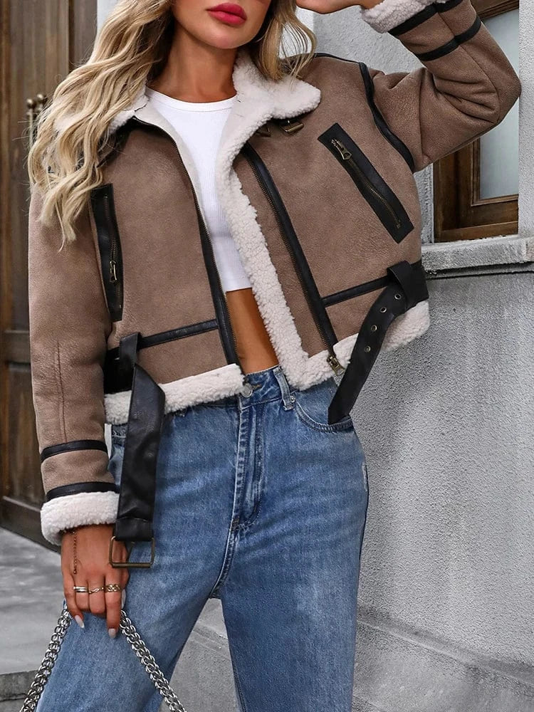 Varm shearling jacka dam
