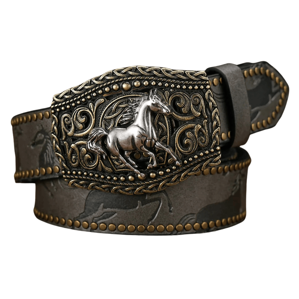 Vintage cowboybälte häst Grå / 120cm