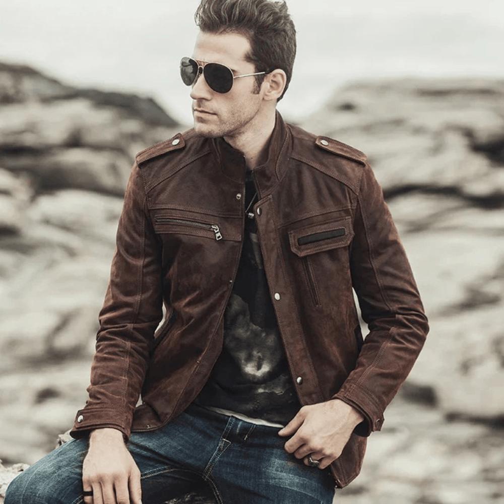 Vintage läder jacka herr